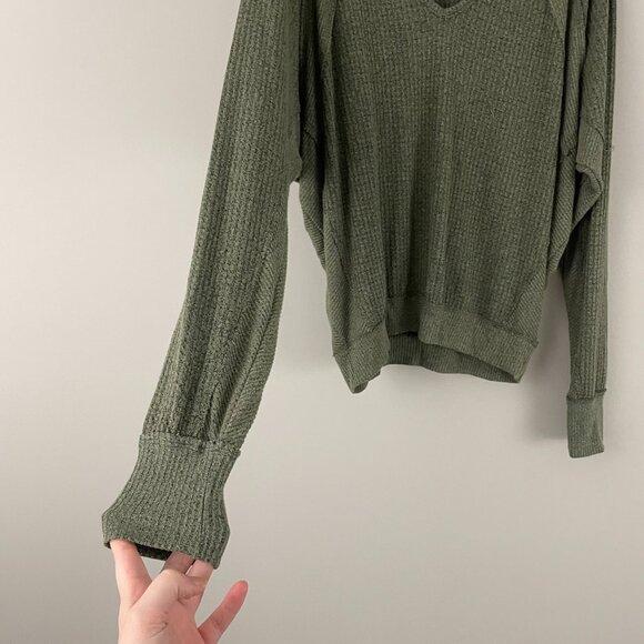 Free People We The Free Santa Clara Thermal Top Army Green Size Medium - Picture 5 of 6